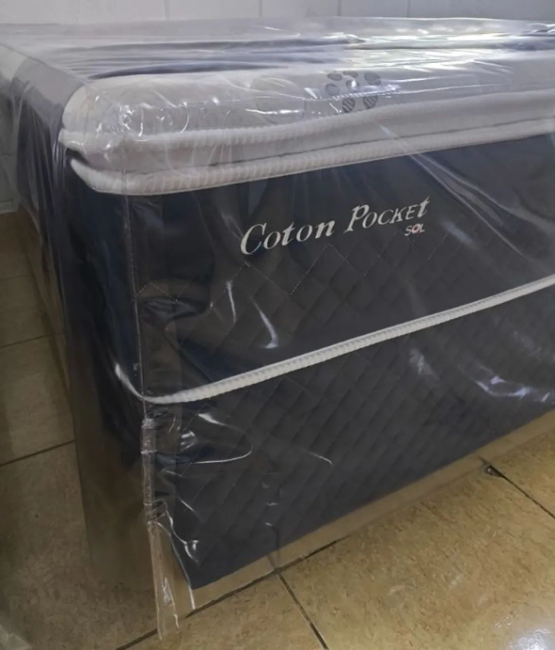 Conjunto Box de Solteiro Coton Poket 0,88x1,88x66cm - SOL - Foto 4
