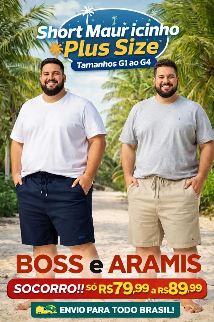 short mauricinho plus sizes do g1 ao g8 - Foto 4