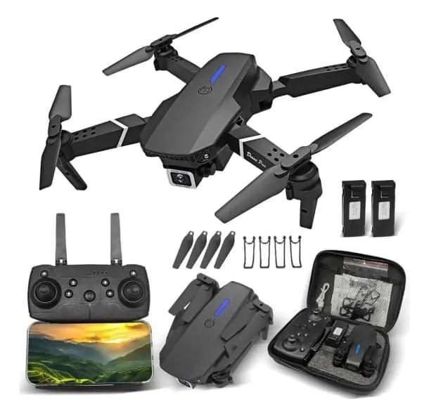 Drone E88 Pro Novo e Lacrado - Câmera HD + Controle + Acessórios