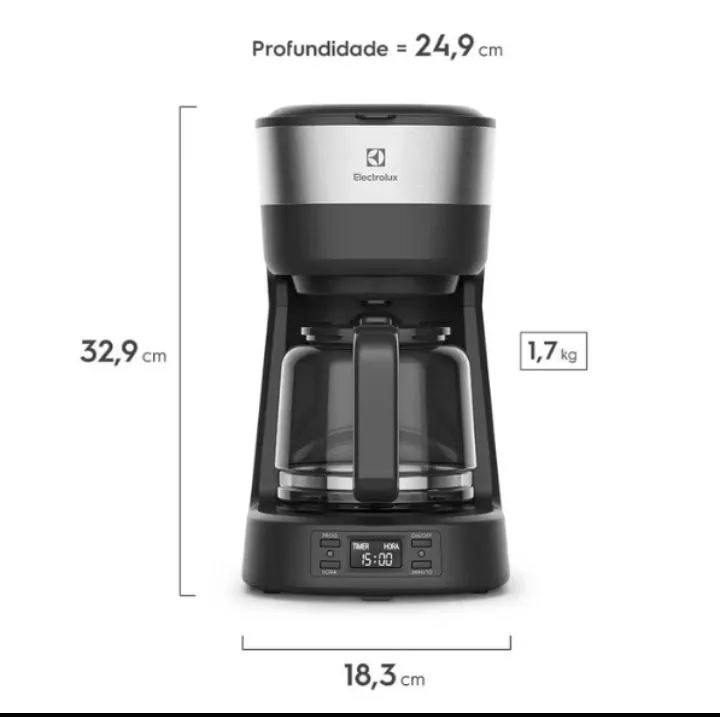 Cafeteira eletrônica Eletrolux 30 xícaras Experience Programável com timer cor inox - Foto 2