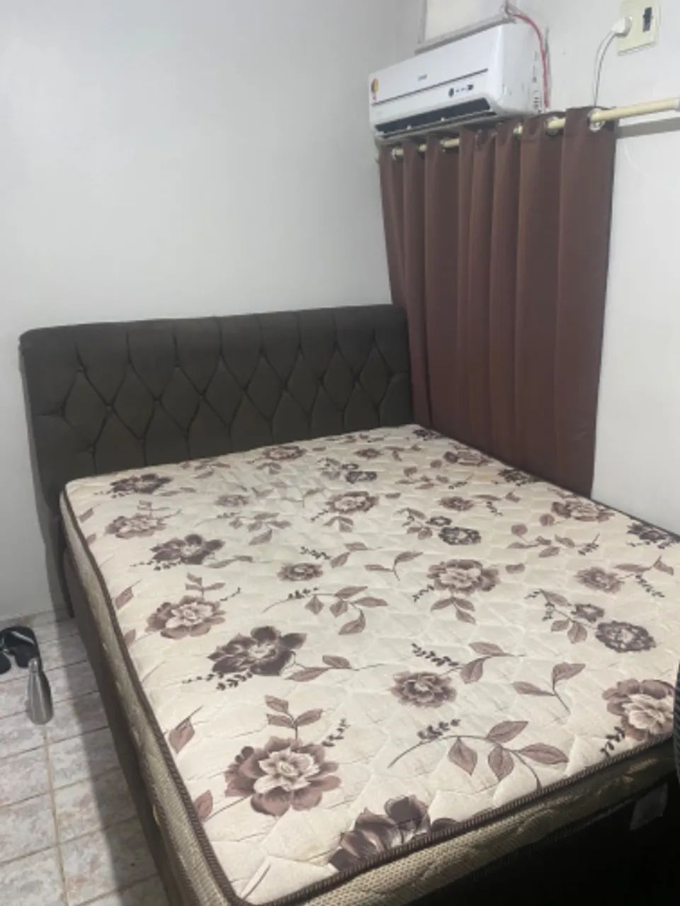 Cama queen com cabeceira mais colchão Ortobom