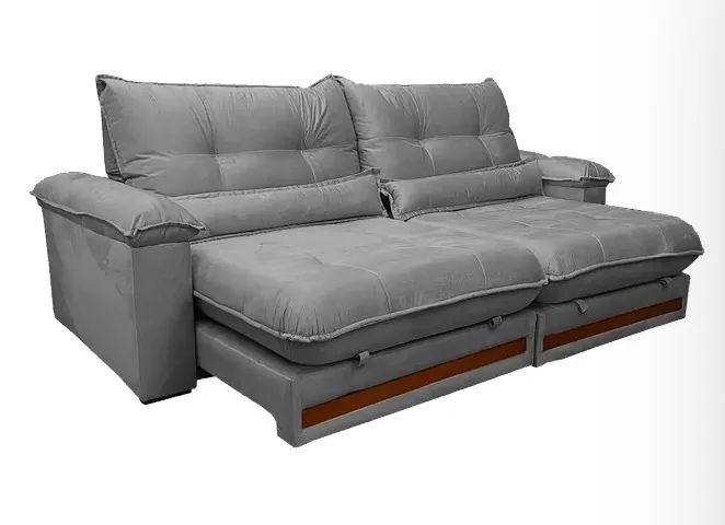 Sofá Imperial Comfort 250cm 4 Lugares Retrátil e Reclinável em Veludo - Foto 2