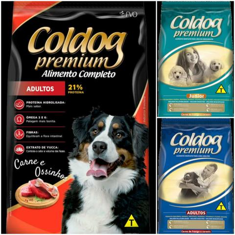 Ração Coldog Premium Adulto 25kg e filhote 20kg