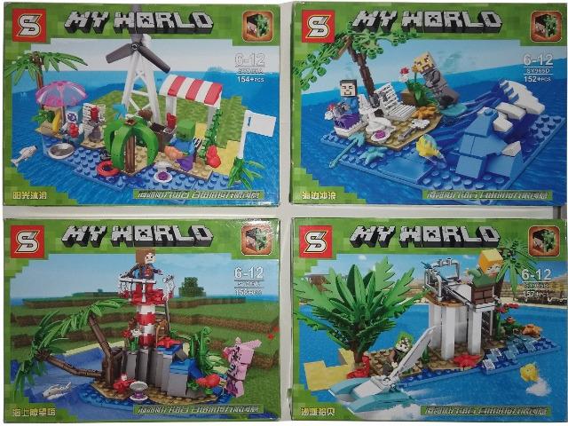 Lego Minecraft Kit 4 Modelos Ilhas Oceano Férias - Média 150 peças cada - Foto 3