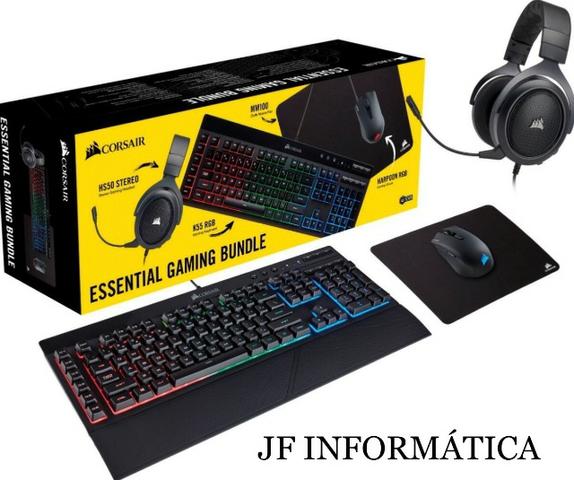 KIT Corsair Essential Gaming Teclado Mouse/mousepad/fone