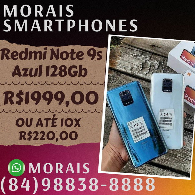 Xiaomi Redmi Note 9s 128Gb Gray (Lacrado) - WHATS ( 8 4 ) 9 8 8 3 8 - 8 8 8 8