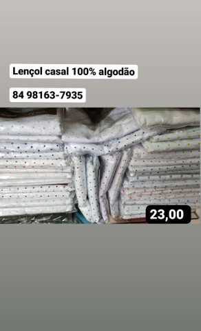 Lençol de casal 100% algodão