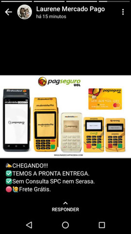 Máquina de cartão da PagSeguro aceita débito e crédito e refeição - Foto 4