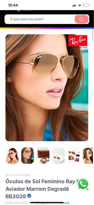 Óculos de Sol Ray Ban Aviador Marrom RB3026