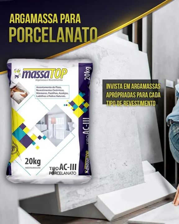 Argamassa para porcelanato Massa Top 20kg - AC-III