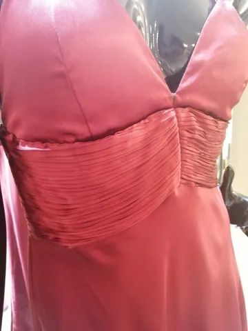 Vestido de festa longo Cetim Vermelho - G - Foto 4