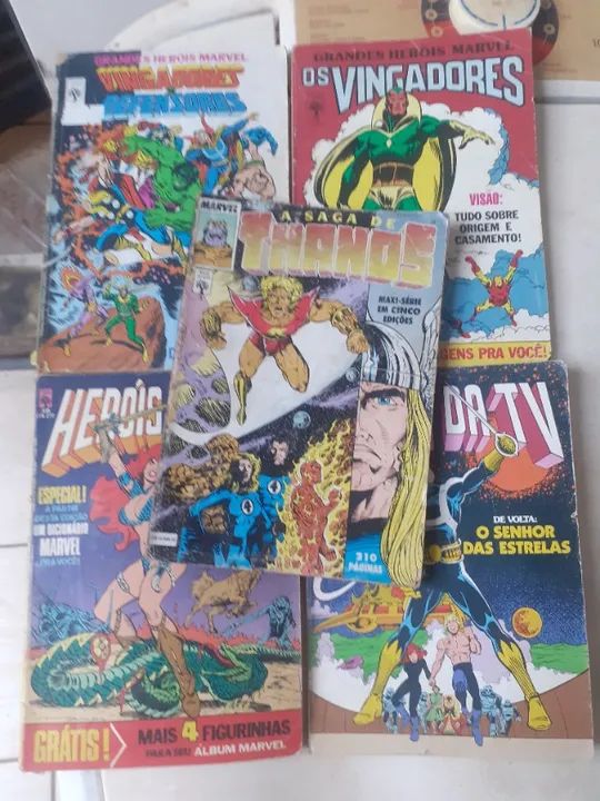 Lote de gibis herois marvel como nas fotos