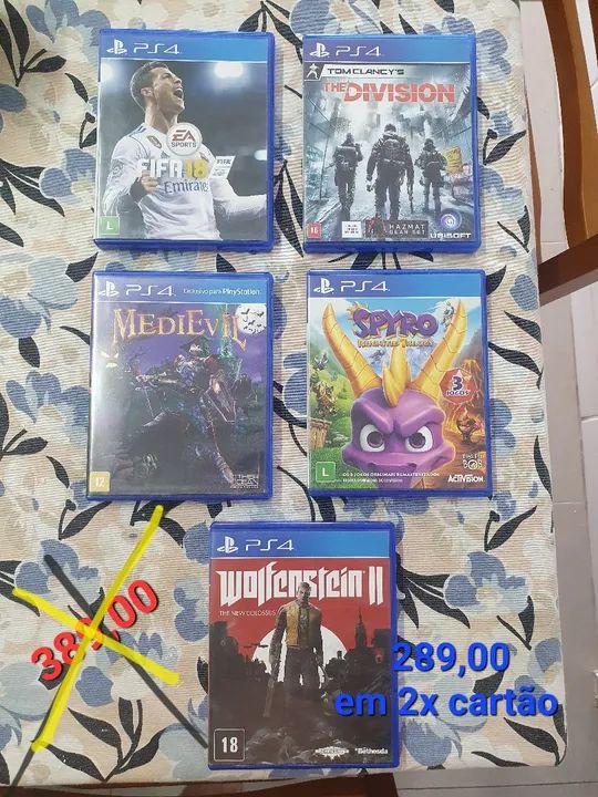 05 Jogos Ps4 promoção - 2x cartão 