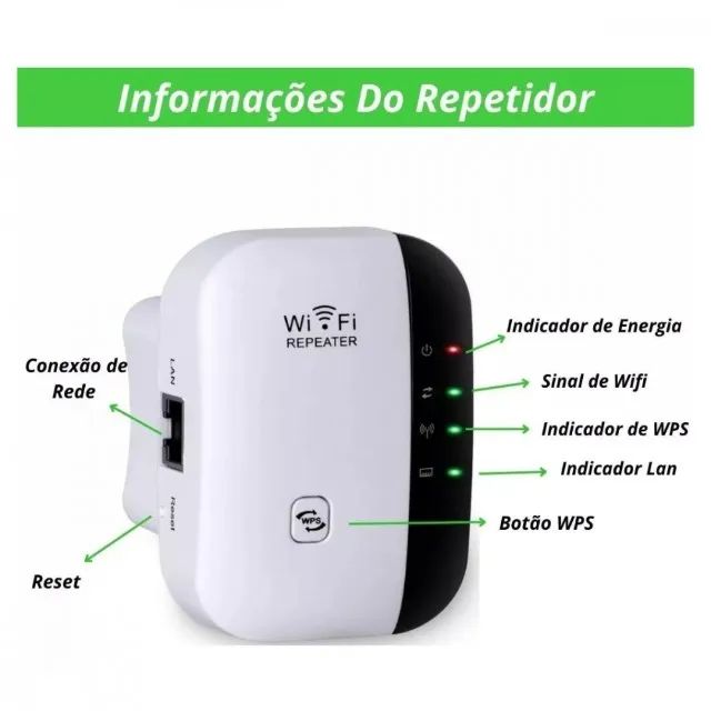 Repetidor Sinal Wifi Alta Velocidade Longa Distancia Sem Fio 300mbs - Foto 3