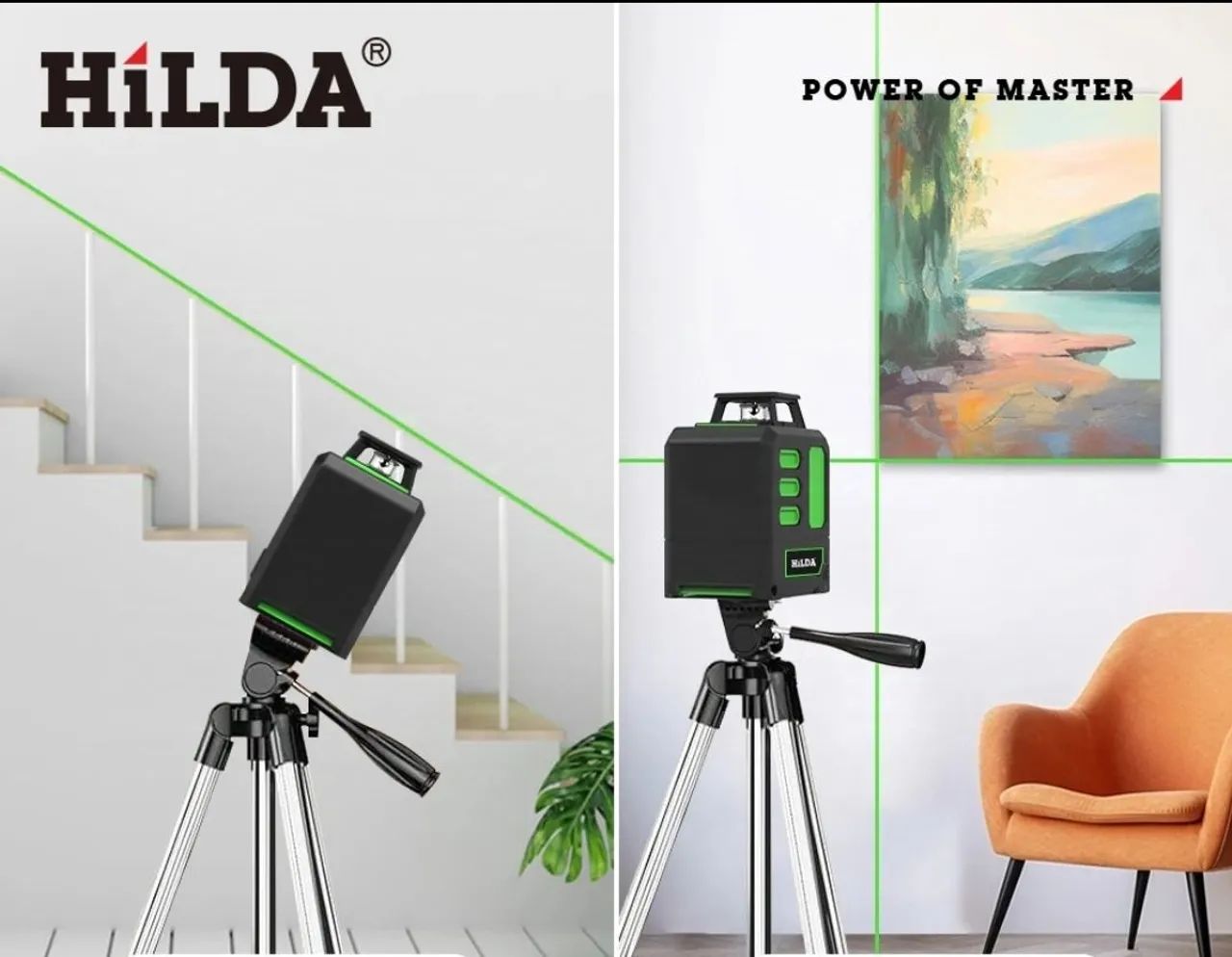 Super nível laser de 5 linhas com tripé e irmã de parede com laser verde  - Foto 3