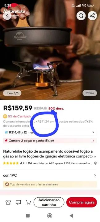 FOGAREIRO NATUREHIKE NOVO - Foto 4