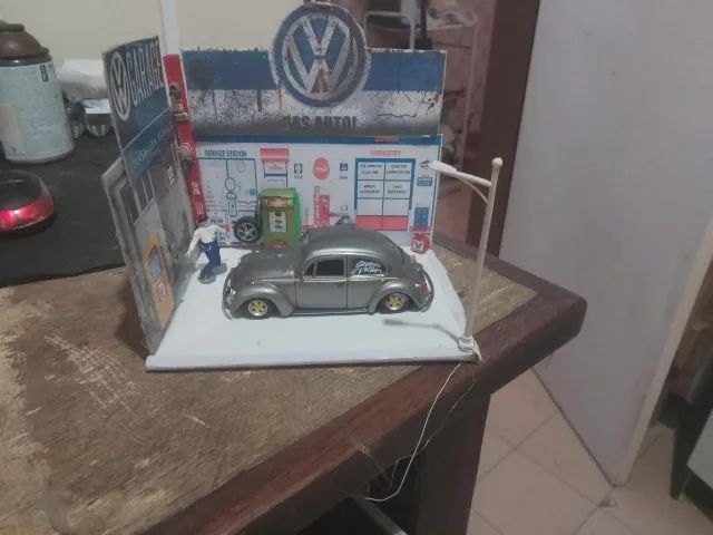 miniatura metal escala 1:36 personalizada fusca com diorama artesanal - Foto 2