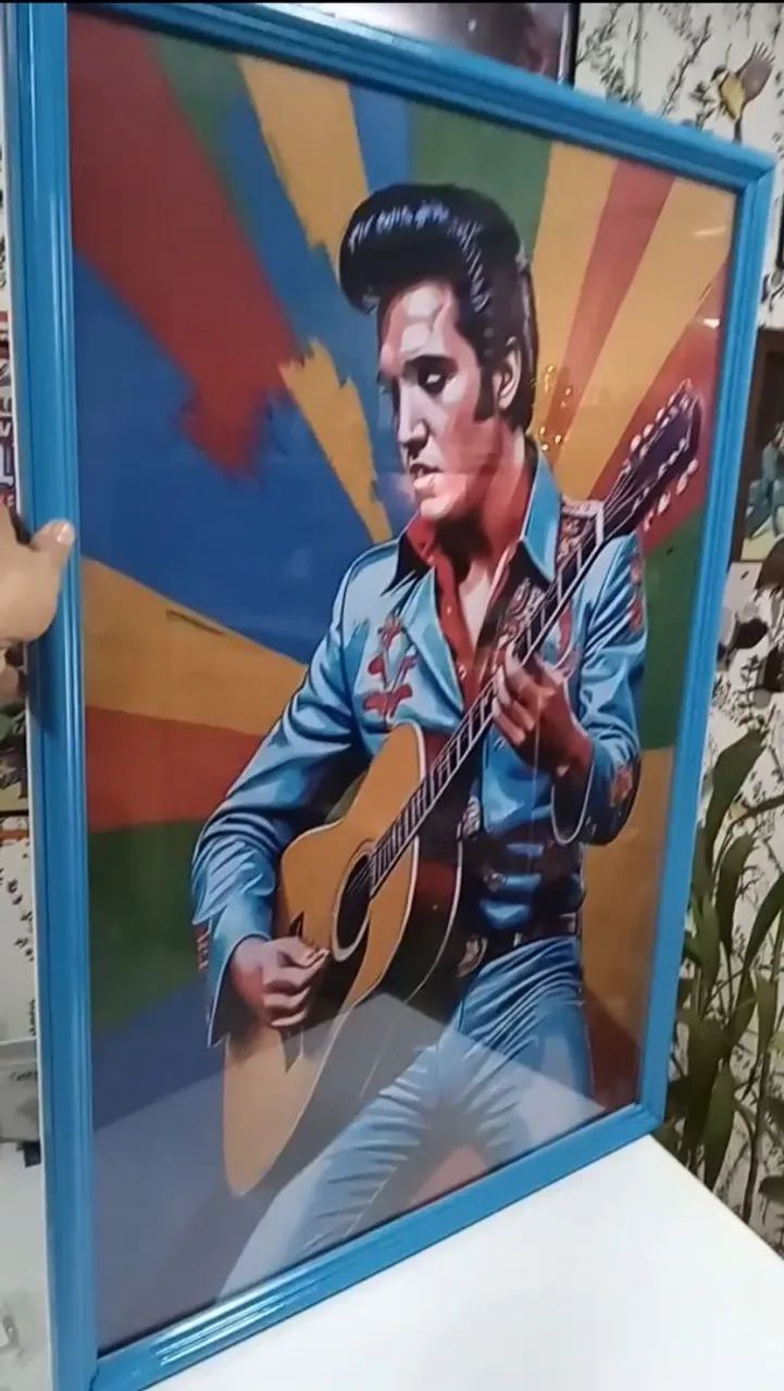 Quadro Decorativo Elvis Presley 1,00 X 0,70 grande  - Foto 3