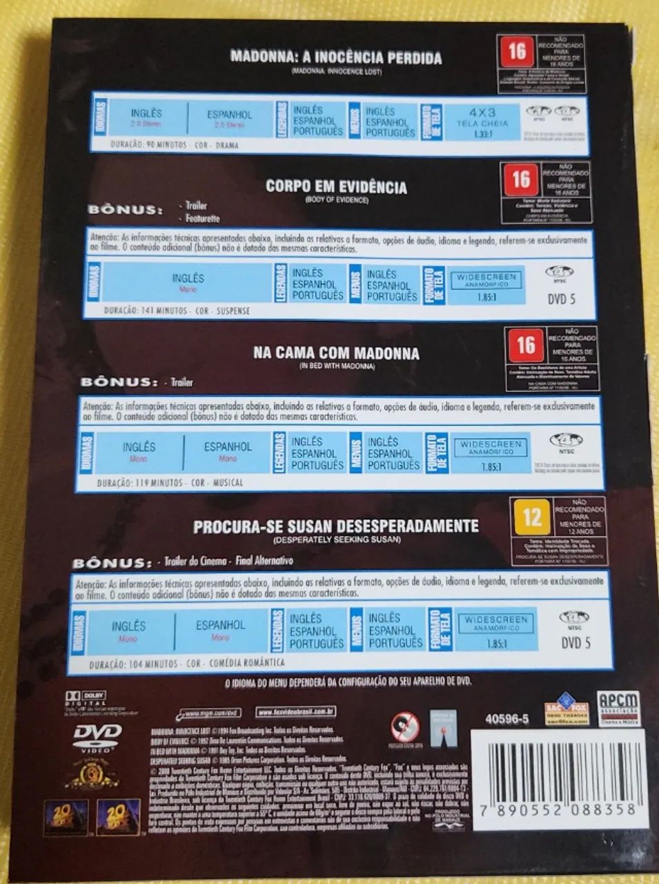 Coleção Madonna - Box com 4 Filmes  - Foto 2