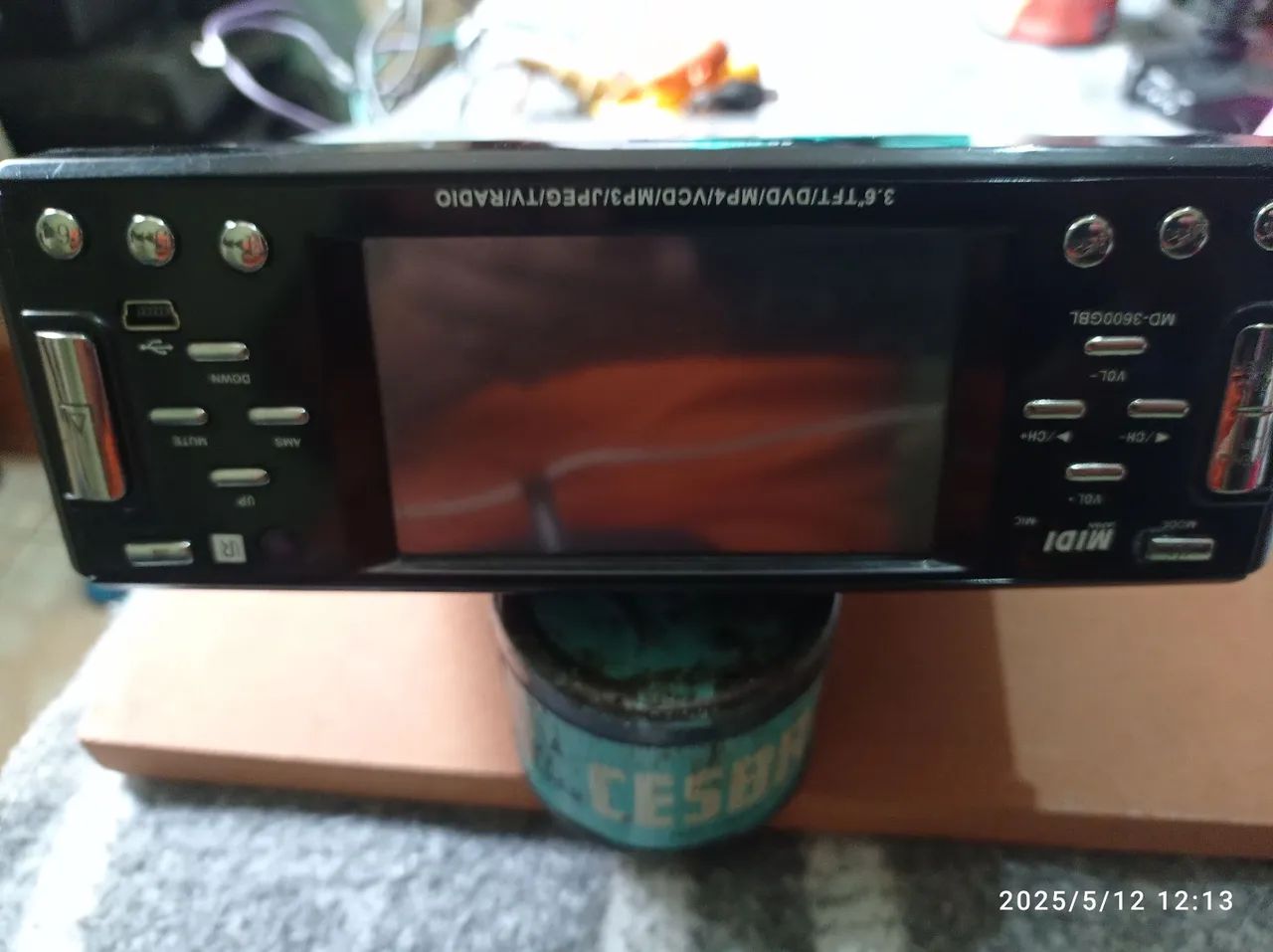 Som automotivo 3.6 TFT DVD MP4 VCD MP3 JPEG TV Rádio MD-3600GBL - Foto 4