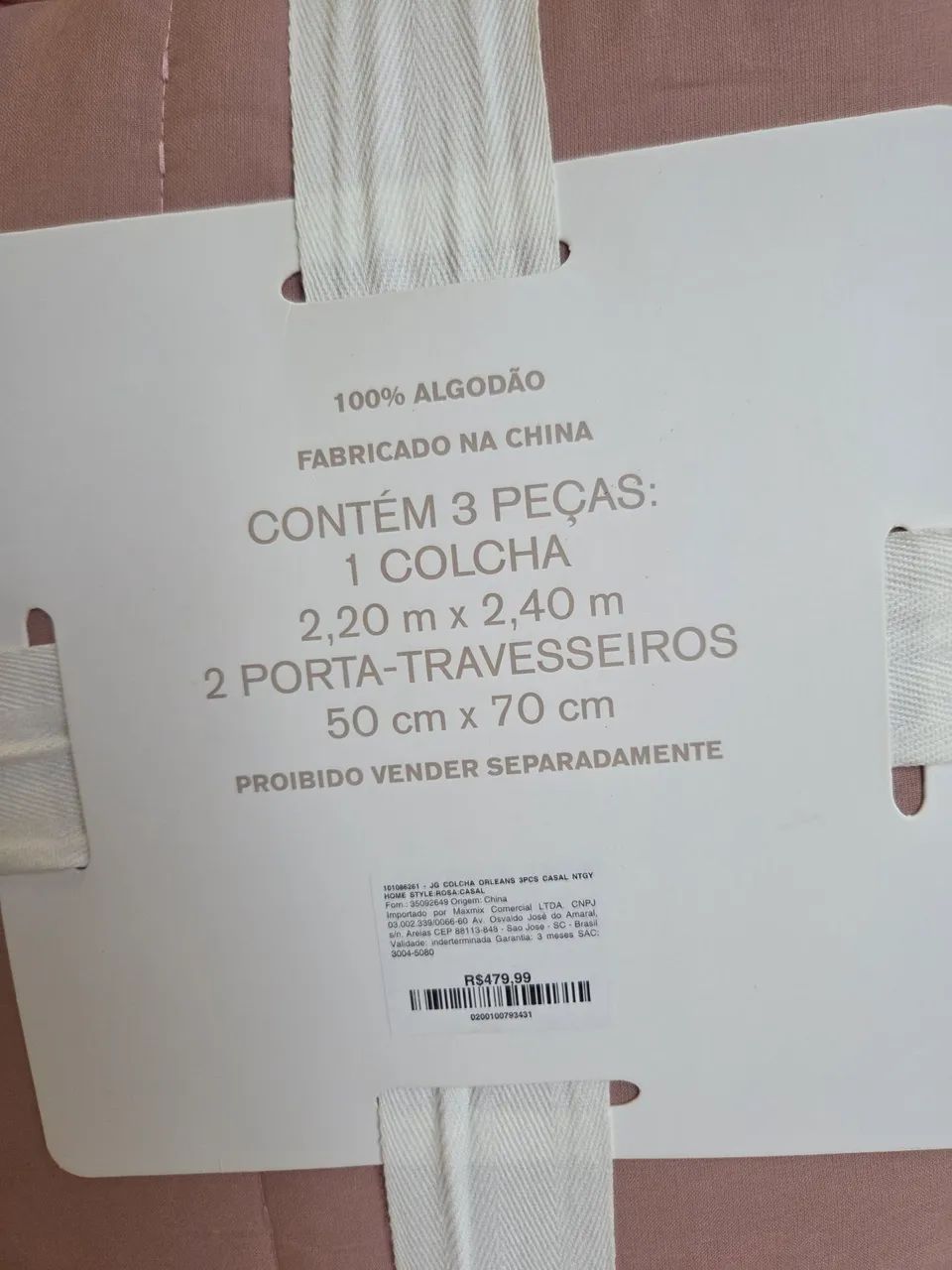 Jogo de Colcha novo da Camicado tamanho casal na cor rosa antigo nunca usado - 3 peças  - Foto 2