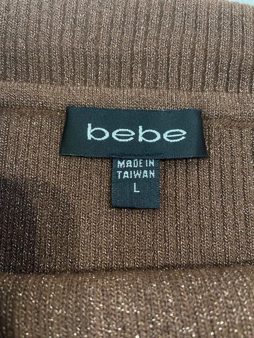 Blusa tricô Bebe Marrom com brilho  - Foto 2