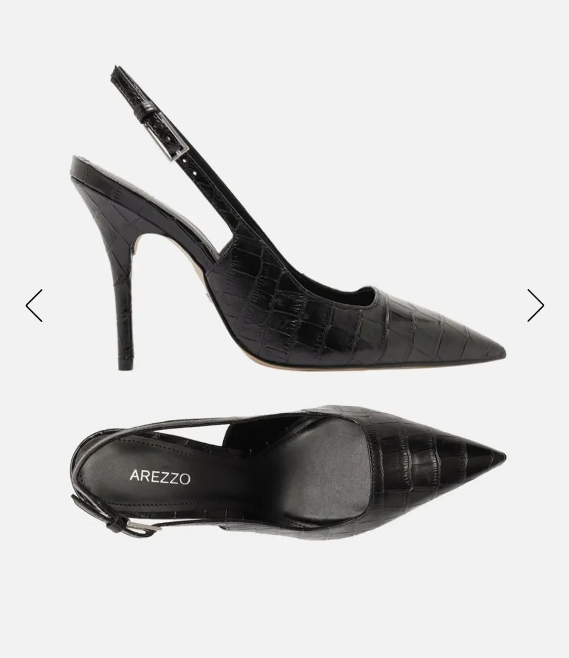 Scarpin Eco New West Croco Preto Arezzo