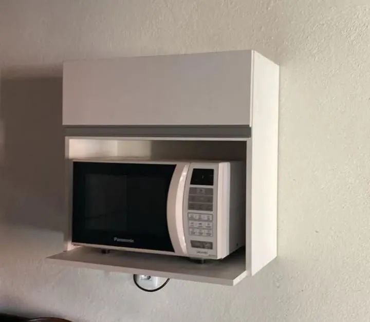 Armário de Parede Branco para Micro-ondas