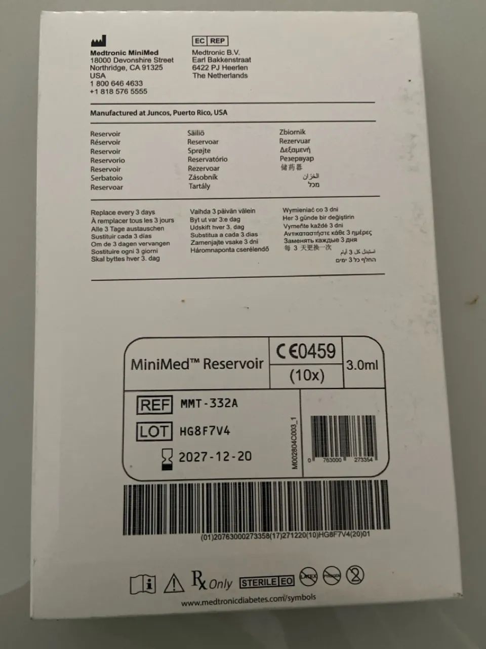 Vendo Reservatório Bomba de Insulina Medtronic 3ml MMT-332A - 10 Unidades - Foto 2