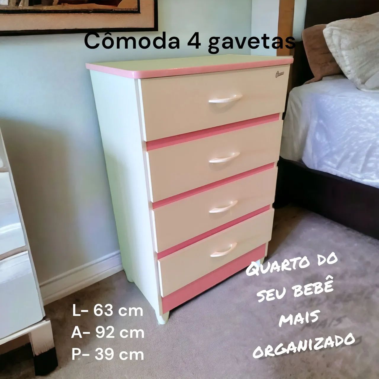 Cômoda infantil 4 gavetas - Foto 3