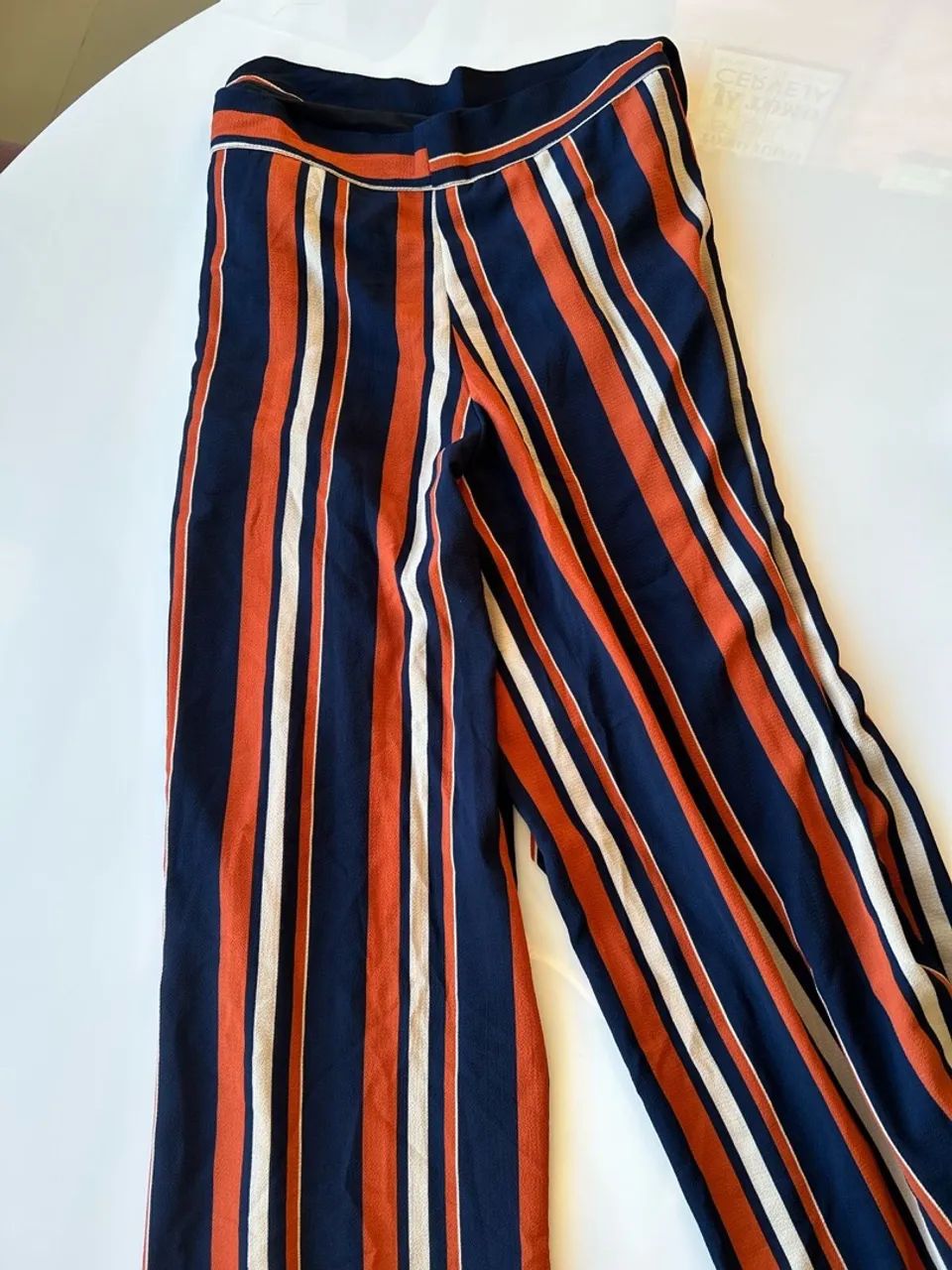 Calça listrada feminina envelope 