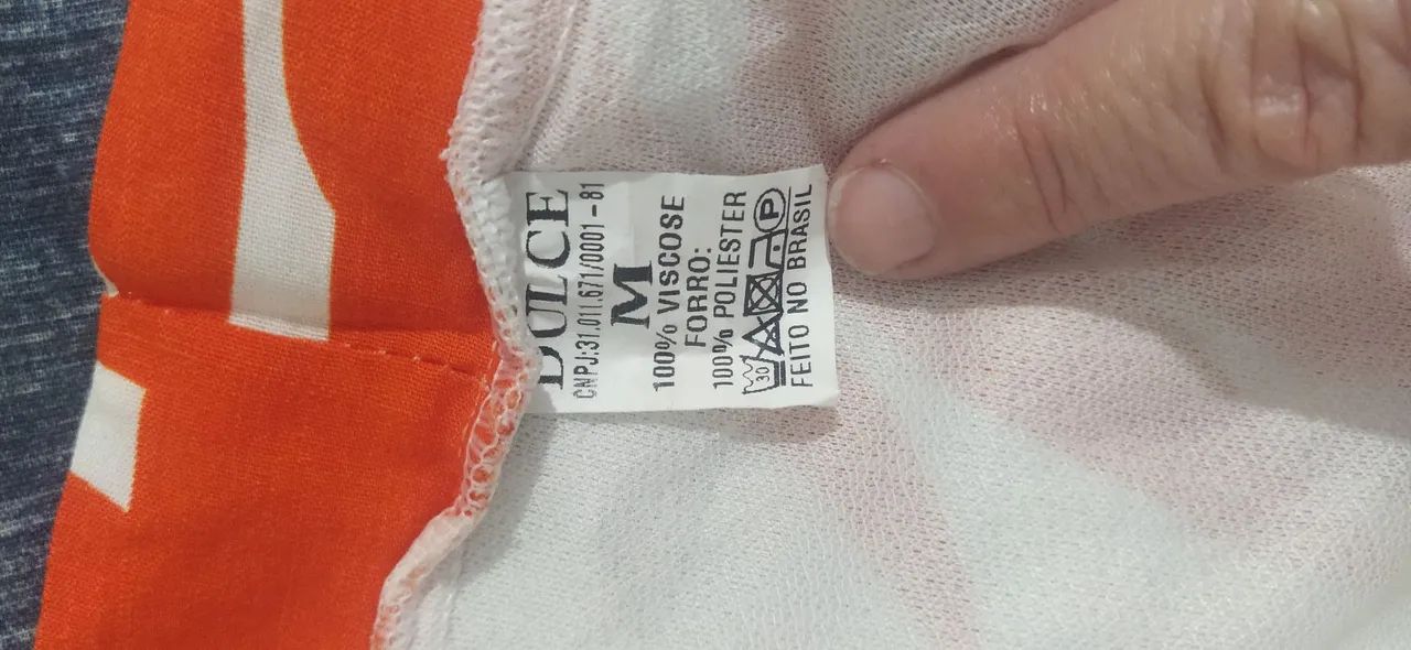 Saia envelope  estampada Laranja e Branca - Foto 3