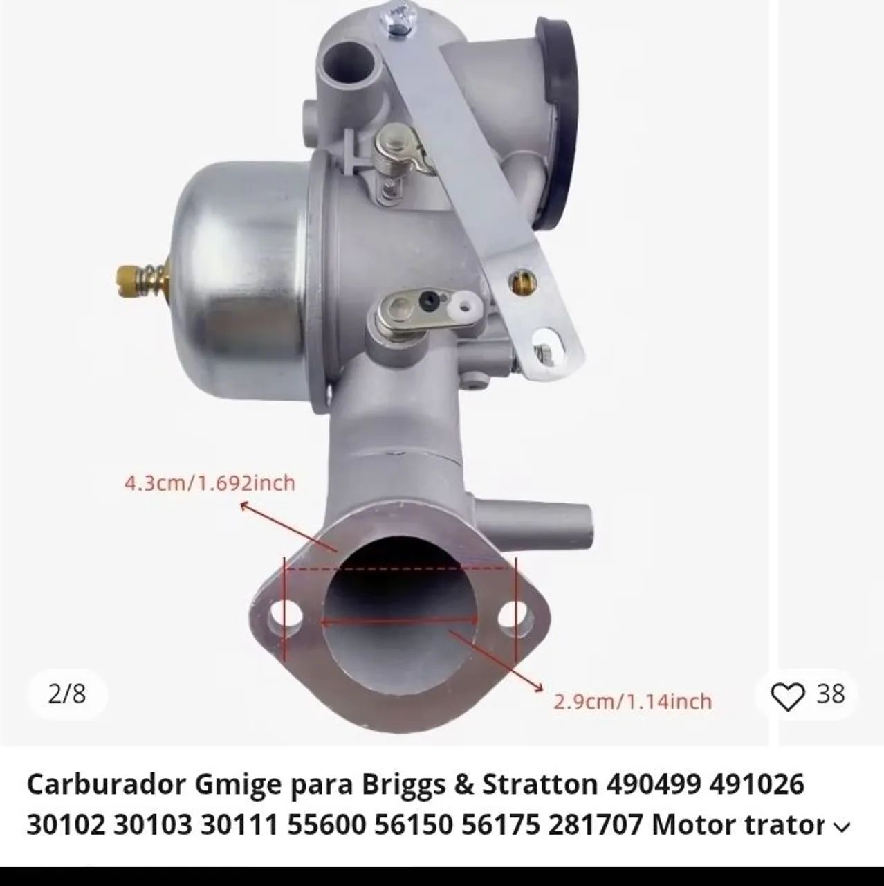 Carburador Novo!!!motor briggs stratton  - Foto 3