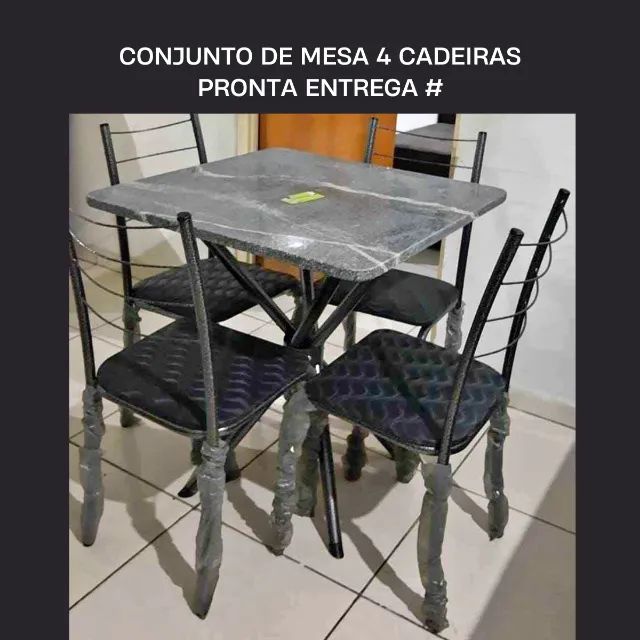 Promoção Conjunto Mesa 4 Cadeiras de Pedra