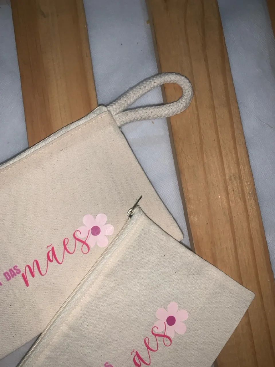 Necessaire em lona de algodão cru 