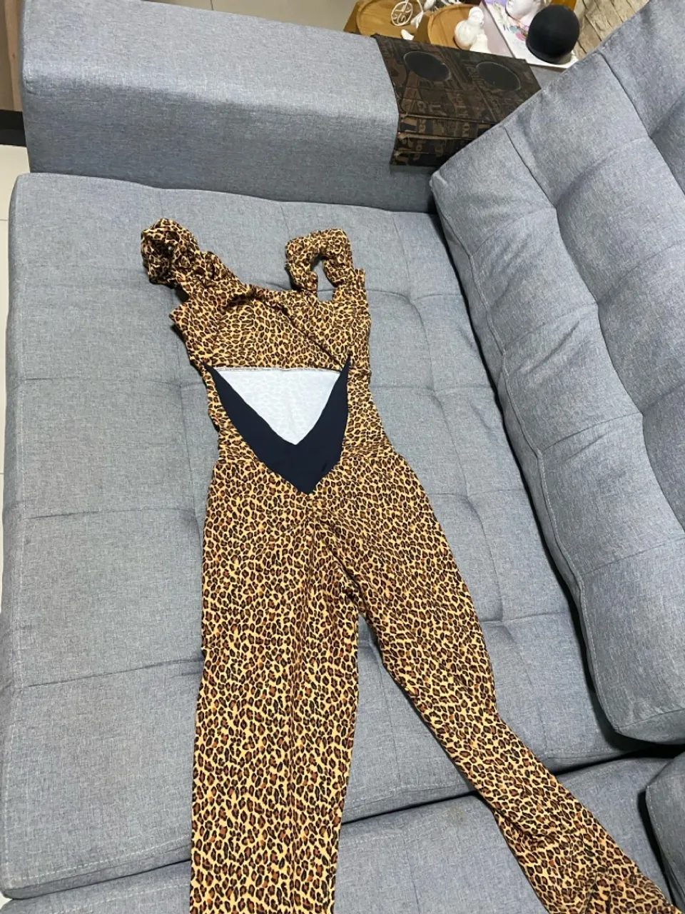 Macacão Fitness com Estampa de Leopardo