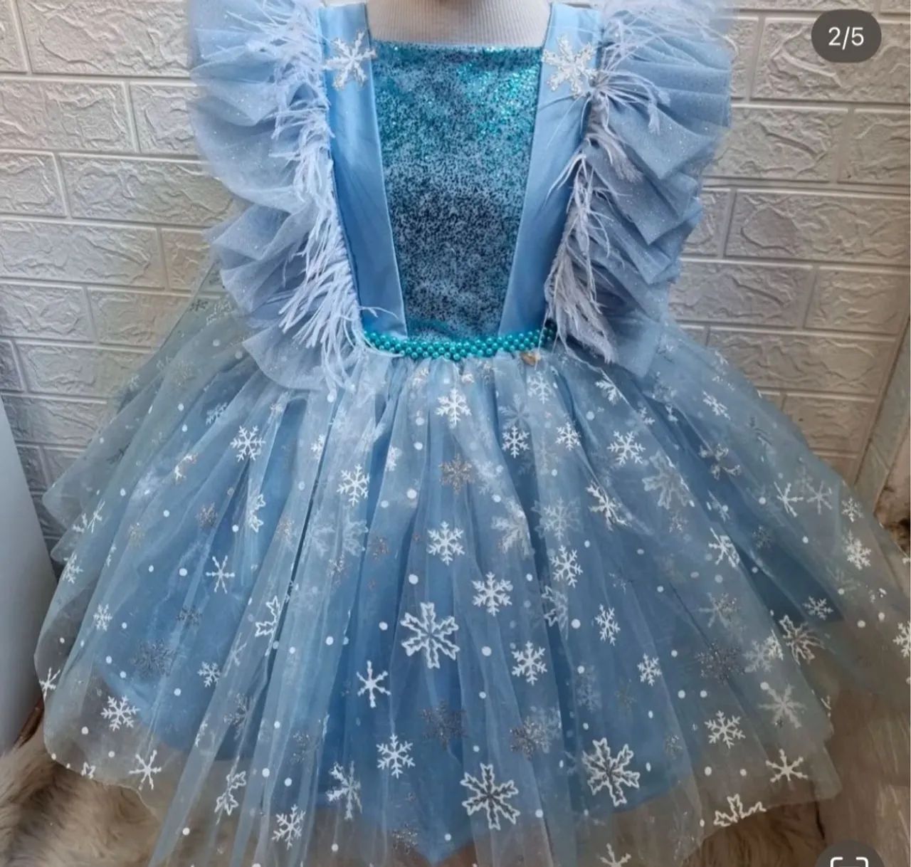 Vestido Infantil Frozen - Princesa de Neve