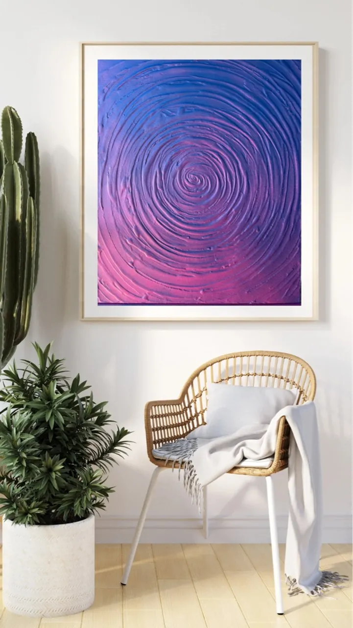 Quadro Abstrato com Textura Espiral - Decoração de Parede