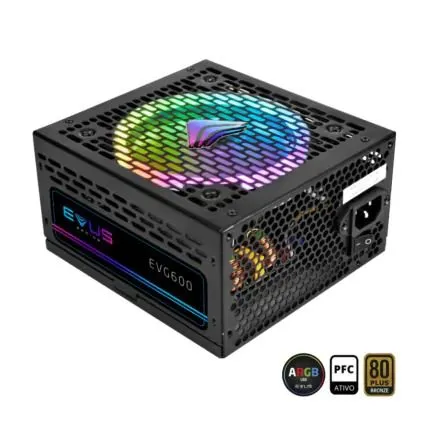 Fonte EVUS EVG600 600W 80 Plus Bronze RGB