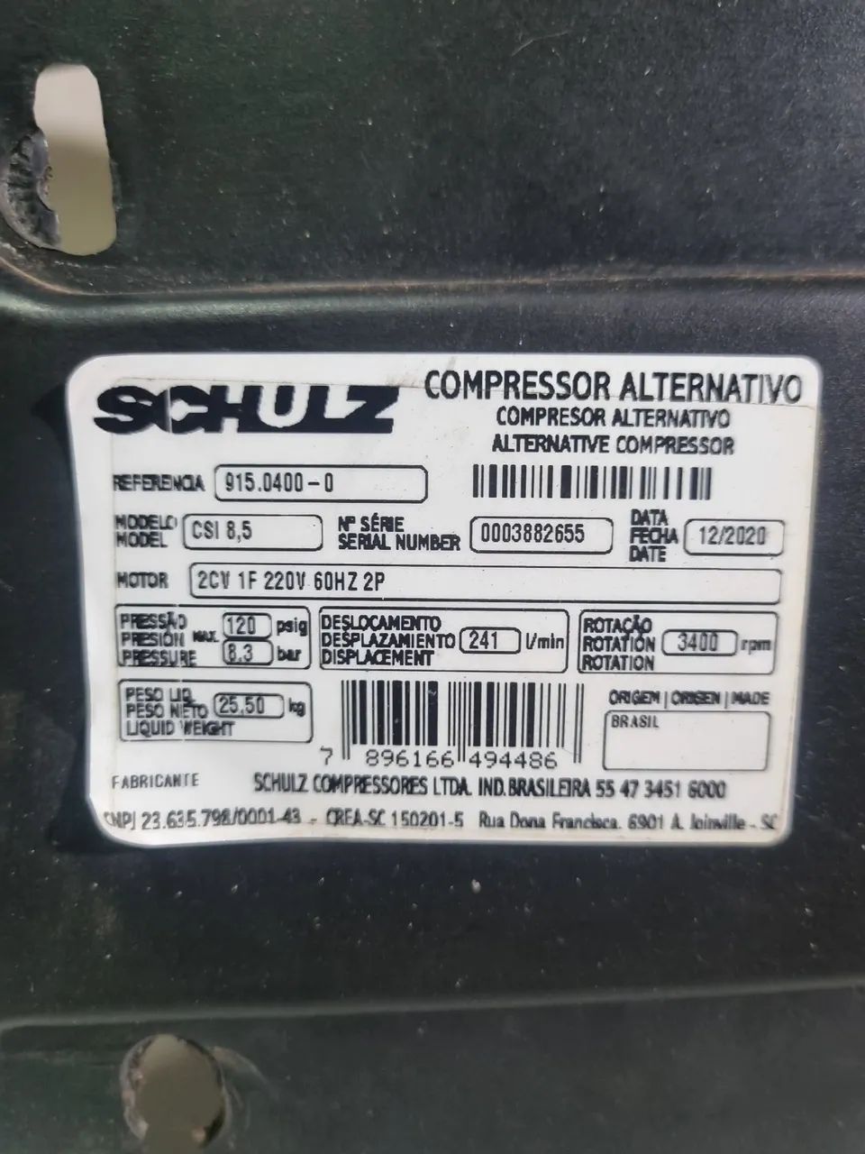  Motor Compressor de ar Schulz - Foto 5