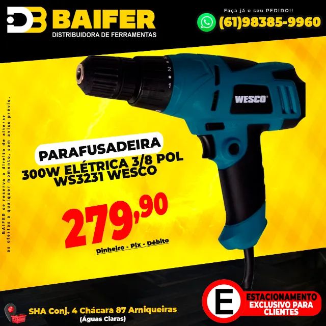 Parafusadeira 300w Elétrica 3/8 Pol ws3231 Wesco