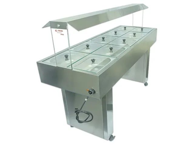 Carrinho Buffet Self Service Térmico 10 Cubas Com Gabinete Bbmm10 - Edanca - 127V - Foto 3