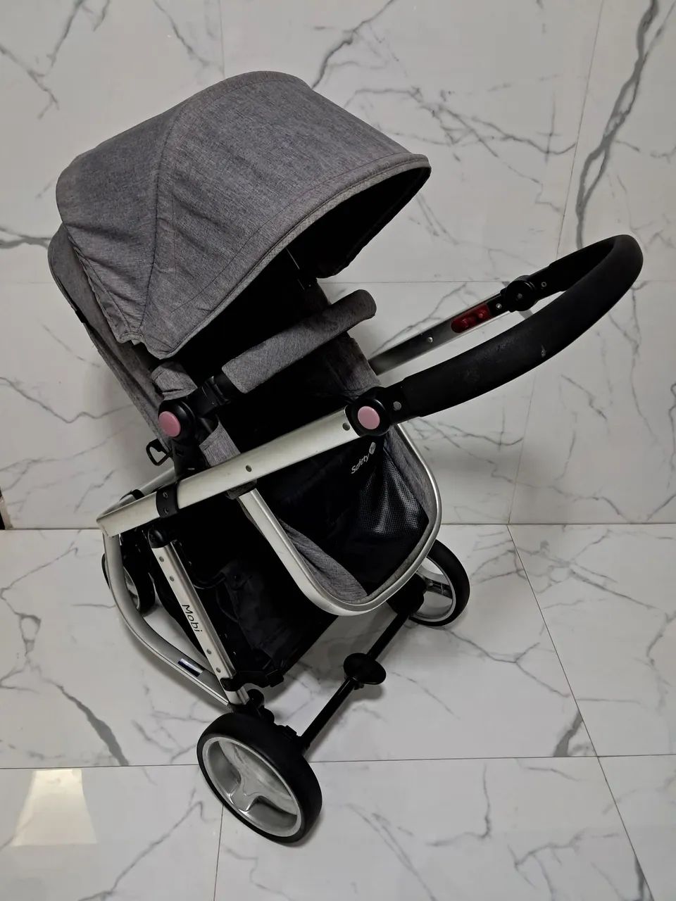 Carrinho Bebê Conforto e Base de Carro Safety Mobi Unissex Moisés Lindo  - Foto 4