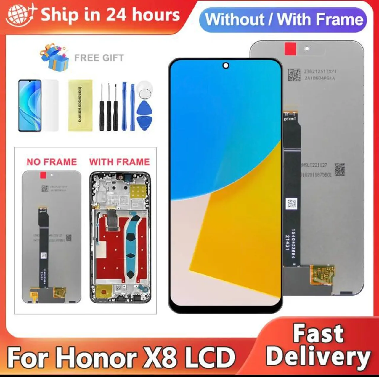 Tela LCD 6,7" para Huawei Honor X8 - Nova - Entrega rápida