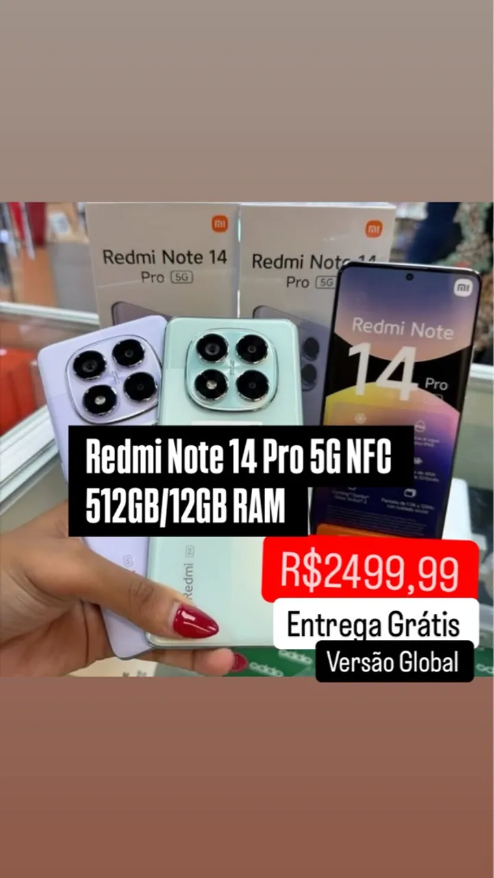 Smartphone Xiaomi Redmi Note 14 Pro 5g 12gb 512gb RAM