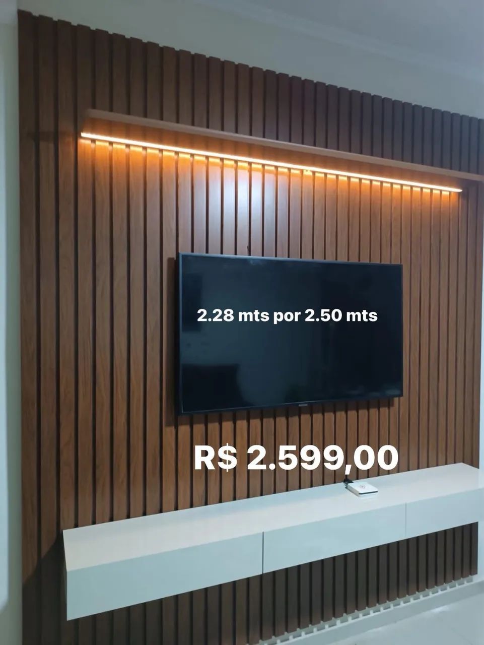 Painel Ripado Com Led Novo 