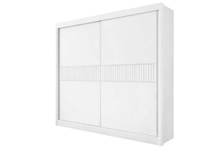 2-Door Sliding Wardrobe with Slatted Design - 2.20 m
