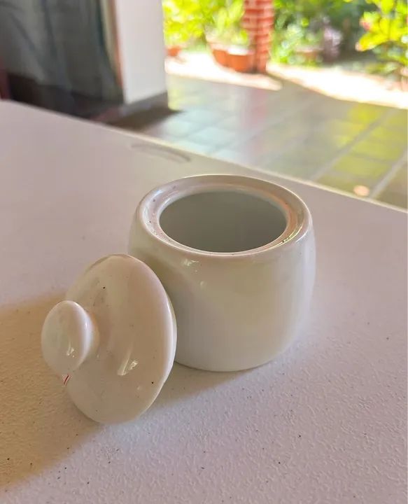 Açucareiro de porcelana branco Threehold