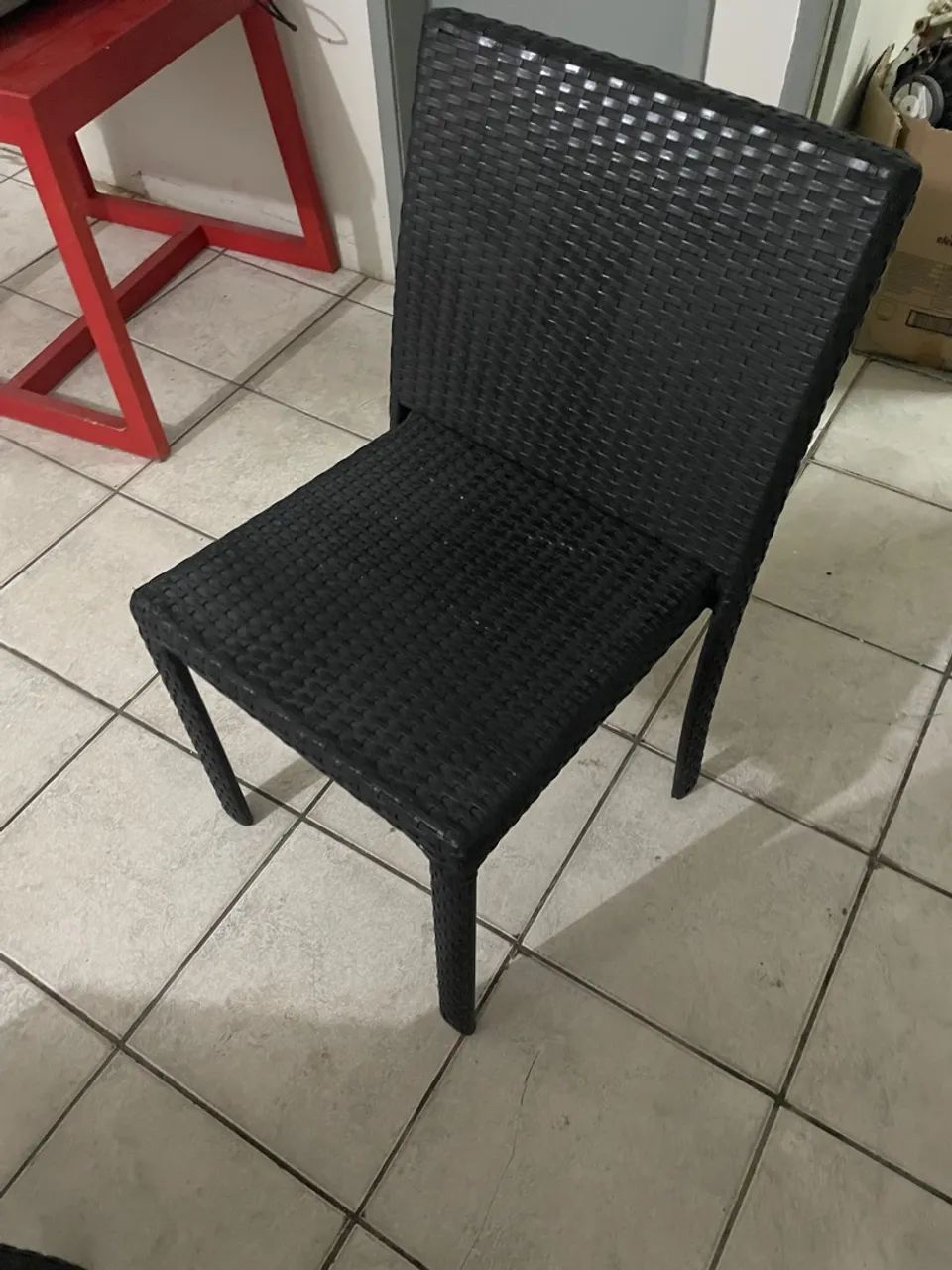 Cadeira em Vime Sintético Preta Elegante - Foto 2