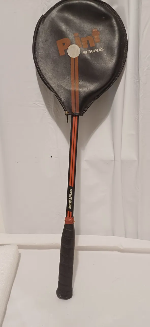 Raquete Antiga de Squash de Madeira Point Metalplas